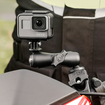 RAP-B-400-GOP1U:RAP-B-400-GOP1U_6:RAM Tough-Claw™ Double Ball Mount with Universal Action Camera Adapter