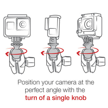 RAP-B-400-GOP1U:RAP-B-400-GOP1U_8:RAM Tough-Claw™ Double Ball Mount with Universal Action Camera Adapter