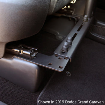 RAM-VB-196-DB2:RAM-VB-196-DB2_3:RAM No-Drill™ Universal Vehicle Floor Mount with Double Ball Mount