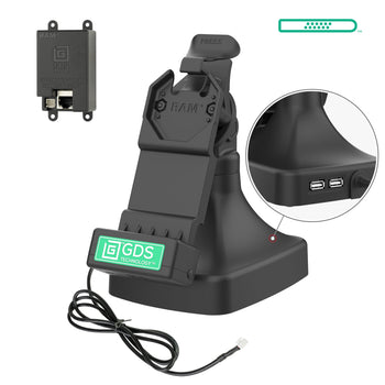 RAM-GDS-DOCK-D14-U1E-2A:RAM-GDS-DOCK-D14-U1E-2A_1:GDS Uni-Conn™ Tilt & Swivel Dock with PoE + Data
