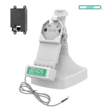 RAM-GDS-DOCK-D14-U1E-GRY:RAM-GDS-DOCK-D14-U1E-GRY_1:GDS Uni-Conn™ Tilt & Swivel Dock with PoE - Gray