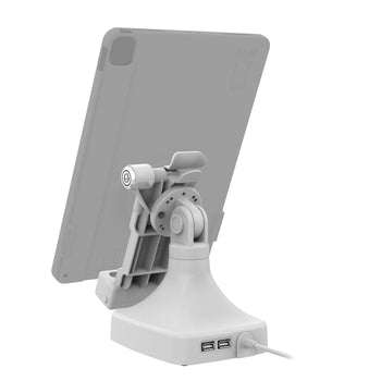 RAM-GDS-DOCKLR-D14-U1E-2A-GRY:RAM-GDS-DOCKLR-D14-U1E-2A-GRY_4:GDS Uni-Conn™ Locking Tilt & Swivel Dock with PoE + Data - Gray