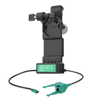 RAM-GDS-DOCKLL-U1CP-RJ45AU:RAM-GDS-DOCKLL-U1CP-RJ45AU_1:GDS Uni-Conn™ Left Locking Powered Dock with USB-A & RJ45 Data