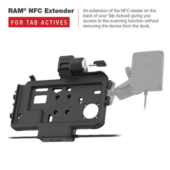 RAM-HOL-SAM58CPKLT-RJ45AU:RAM-HOL-SAM58CPKLT-RJ45AU_5:RAM USB-C Low-Profile Dock + USB-A & RJ45 Data for Tab Active5 & 3