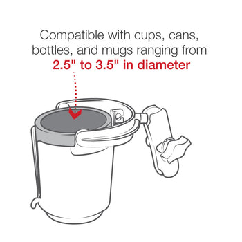 RAP-B-132B-201U:RAP-B-132B-201U_5:RAM Level Cup™ 16oz Drink Holder with Double Socket Arm