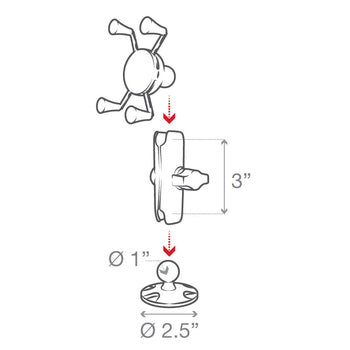 RAP-B-138-UN7U:RAP-B-138-UN7U_4:RAM X-Grip High-Strength Composite Phone Mount with Drill-Down Base