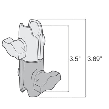 RAP-B-200-12U:RAP-B-200-12U_3:RAM Composite Double Socket Swivel Arm