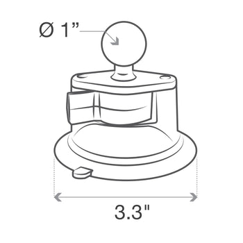 RAM Twist-Lock™ Composite Suction Cup Base with Ball