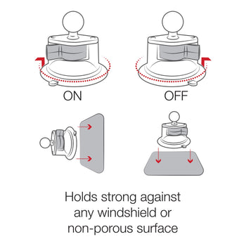 RAM Twist-Lock™ Composite Suction Cup Base with Ball
