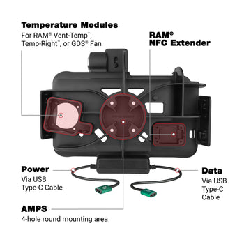 RAM-HOL-SAM58CPKLN-CU:RAM-HOL-SAM58CPKLN-CU_4:RAM Locking USB-C Modular Dock + USB-C Data for Samsung Tab Active5 & 3