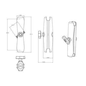 RAM-201U-D:RAM-201U-D_3:RAM Double Socket Arm - C Size Long