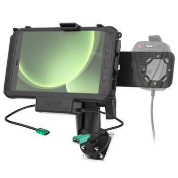 RAM-101-SAM60CP-1A-PTT1:RAM-101-SAM60CP-1A-PTT1_1:RAM Aina PTT Voice Responder Vehicle Bundle for Samsung Tab Active5