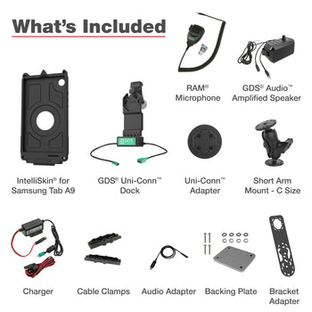 RAM-GDS-U1-SAM95-KIT3:RAM-GDS-U1-SAM95-KIT3_3:GDS Uni-Conn™ PTT Vehicle Bundle for Samsung Tab A9