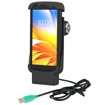 RAM-HOL-ZE24PLU:RAM-HOL-ZE24PLU_1:RAM Locking Form-Fit Powered Dock for Zebra TC22 & TC27 with Boot