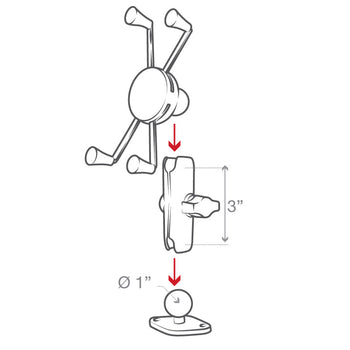 RAM-B-102-UN10U:RAM-B-102-UN10U_5:RAM X-Grip Large Phone Mount with Diamond Base