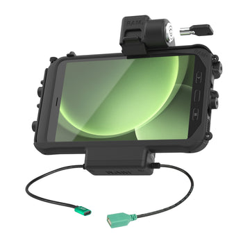 RAM-HOL-SAM58CPKLT-AU:RAM-HOL-SAM58CPKLT-AU_1:RAM Low-Profile Locking Power + Single USB Dock for Tab Active5 & 3