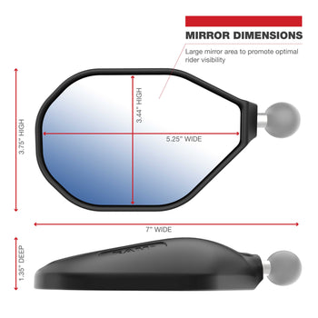 RAM-B-349-465RL:RAM-B-349-465RL_4:RAM Tough-Mirror™ Kit with M10-1.25 Bases - Medium Arm