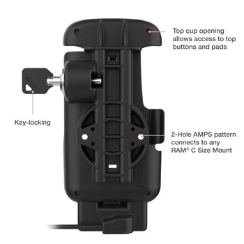 RAM-HOL-ZE24L-C-1U:RAM-HOL-ZE24L-C-1U_6:RAM Locking Form-Fit USB-C Dock for Zebra TC22 & TC27 without Boot