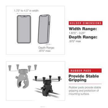 RAM-HOL-UN10-404-2U:RAM-HOL-UN10-404-2U_6:RAM X-Grip Large Phone Mount with Low-Profile Medium Tough-Claw™