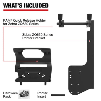 RAM-PM1-ZE31U:RAM-PM1-ZE31U_3:RAM Printer Mount with Paper Feed for Zebra ZQ630 Series