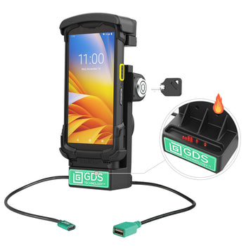RAM-GDS-DOCKL-V12-ZE35CPDHU:RAM-GDS-DOCKL-V12-ZE35CPDHU_1:GDS Locking Powered Dock + USB-A for Zebra TC73/78 - Heated Pins