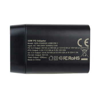 RAM-GDS-CHARGE-PPS-C2W:RAM-GDS-CHARGE-PPS-C2W_3:GDS Type-C and Type-A 33W 2-Port Wall Charger - PD3.0 & PPS