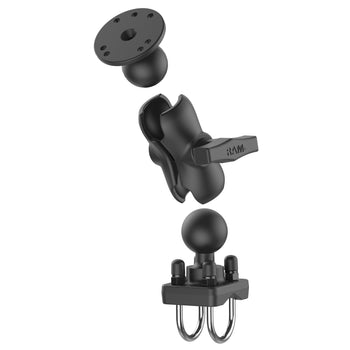 RAM-101U-B-235:RAM-101U-B-235_2:RAM Double U-Bolt Rail Mount for Smaller Rails - C Size Short