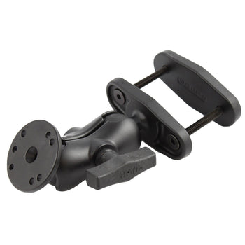 RAM-101U-B-247-25:RAM-101U-B-247-25_1:RAM 2.5" Square Post Clamp Mount with Round AMPS Plate - Short Arm