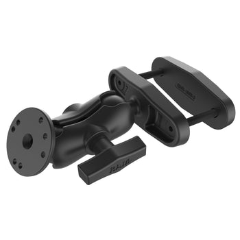 RAM-101U-B-247-3:RAM-101U-B-247-3_1:RAM 3" Square Post Clamp Mount with Round AMPS Plate - Short Arm