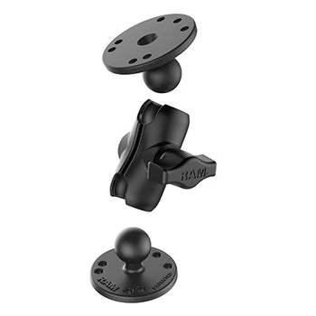 RAM-B-101U-A:RAM-B-101U-A_2:RAM Universal Double Ball Mount with Two Round Plates - B Size Short