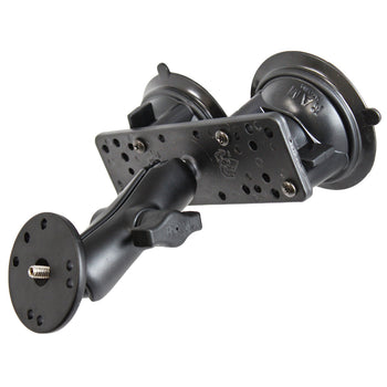 RAM-B-101U-BR1:RAM-B-101U-BR1_1:RAM Twist-Lock™ Dual Suction Mount with 1/4"-20 Male Threaded Adapter