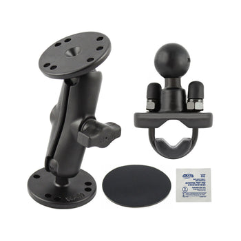 RAM-B-101U-CR1:RAM-B-101U-CR1_1:RAM Double Ball Mount with Drill-Down, U-Bolt & Adhesive Bases