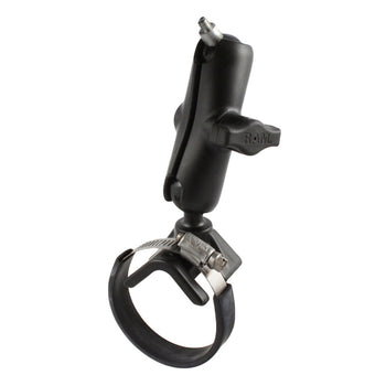 RAM-B-101U-UE1:RAM-B-101U-UE1_1:RAM Double Ball Strap Hose Clamp Mount with 1/4"-20 Threaded Stud