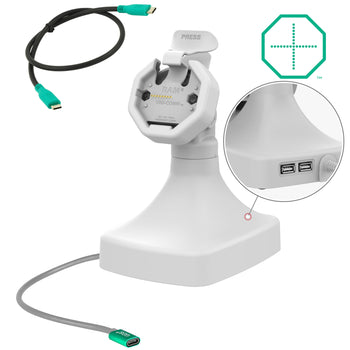 RAM-GDS-DOCK-D14-U3C-2A-GRY:RAM-GDS-DOCK-D14-U3C-2A-GRY_1:GDS Uni-Conn™ Powered Tilt & Swivel Dock with USB-C + Data - Gray