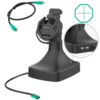 RAM-GDS-DOCK-D14-U3C-2A:RAM-GDS-DOCK-D14-U3C-2A_1:GDS Uni-Conn™ Powered Tilt & Swivel Dock with USB-C + Data