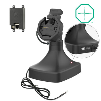 RAM-GDS-DOCK-D14-U3E-2A:RAM-GDS-DOCK-D14-U3E-2A_1:GDS Uni-Conn™ Powered Tilt & Swivel Dock with PoE + Data
