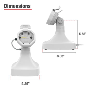 RAM-GDS-DOCK-D14-U3E-GRY:RAM-GDS-DOCK-D14-U3E-GRY_6:GDS Uni-Conn<sup>™</sup> Powered Tilt & Swivel Dock with PoE - Gray
