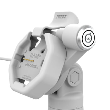 RAM-GDS-DOCKLR-D14-U3E-2A-GRY:RAM-GDS-DOCKLR-D14-U3E-2A-GRY_5:GDS Uni-Conn™ Powered Locking Tilt & Swivel Dock with PoE + Data - Gray