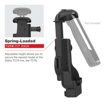 RAM-HOL-ZE17CL-2U:RAM-HOL-ZE17CL-2U_3:RAM Combo-Locking Form-Fit Powered Dock for Zebra TC53 & TC58