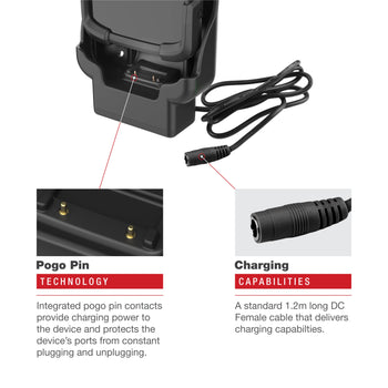 RAM-HOL-ZE17CL-2U:RAM-HOL-ZE17CL-2U_4:RAM Combo-Locking Form-Fit Powered Dock for Zebra TC53 & TC58