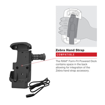 RAM-HOL-ZE17CL-2U:RAM-HOL-ZE17CL-2U_5:RAM Combo-Locking Form-Fit Powered Dock for Zebra TC53 & TC58