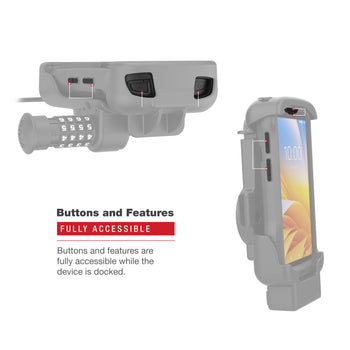 RAM-HOL-ZE17CL-2U:RAM-HOL-ZE17CL-2U_6:RAM Combo-Locking Form-Fit Powered Dock for Zebra TC53 & TC58