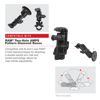 RAM-HOL-ZE17CL-2U:RAM-HOL-ZE17CL-2U_7:RAM Combo-Locking Form-Fit Powered Dock for Zebra TC53 & TC58