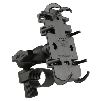 RAP-B-460-A-PD3U:RAP-B-460-A-PD3U_3:RAM Quick-Grip™ Phone Mount with RAM Tough-Strap™ Handlebar Base