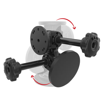 RAP-101-PV4-2P-MAG88U:RAP-101-PV4-2P-MAG88U_2:RAM Dual 90-Degree Pivot Magnetic Mount with Knob