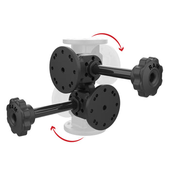 RAP-101-PV4-2PU:RAP-101-PV4-2PU_2:RAM Dual 90-Degree Pivot Mount with Knob