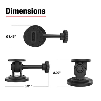 RAP-101-PV4-MAG88U:RAP-101-PV4-MAG88U_3:RAM Single Pivot Magnetic Mount with Knob