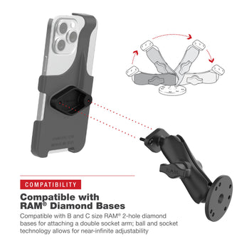 RAM-HOL-AP38-1U:RAM-HOL-AP38-1U_8:RAM Form-Fit Holder for Apple iPhone 15 Pro