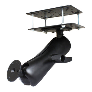 RAM-E-101-335:RAM-E-101-335_1:RAM Forklift Overhead Guard Double Ball Mount with Large Round Plate
