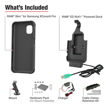 RAM-B-101-225B2-SAM84-V7B1U:RAM-B-101-225B2-SAM84-V7B1U_3:RAM EZ-Roll'r™ Dock & Dashboard Mount for Samsung XCover6 Pro